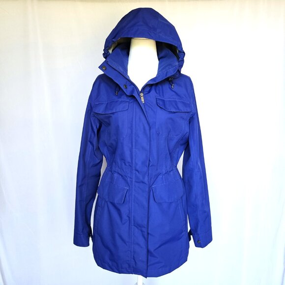 LANDS' END Blue Hooded Windbreaker / Raincoat Jacket, Size XS (2-4) - Picture 1 of 16